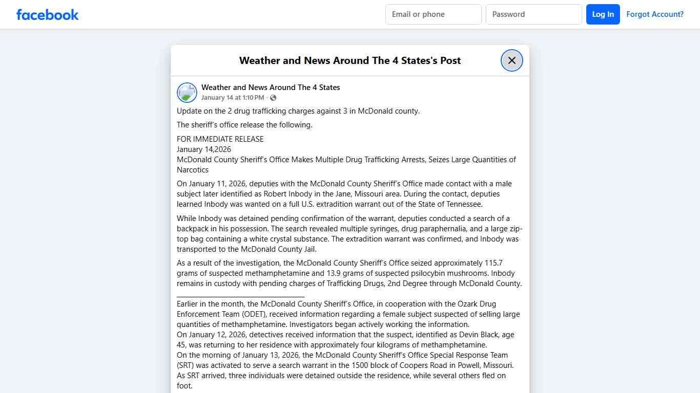 Update on the 2... - Weather and News Around The 4 States Facebook